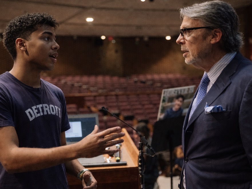 Jordan speaking with legislator about fentanyl awareness